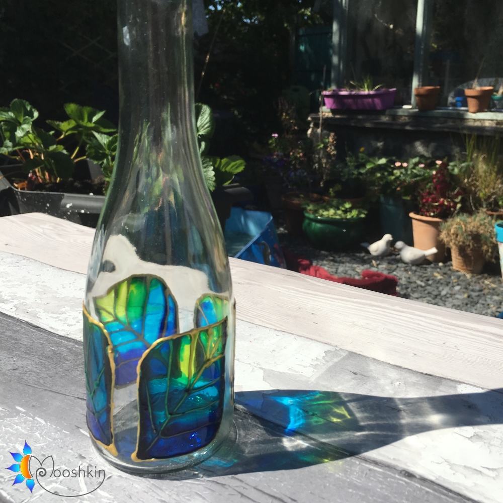 Hand painted skittle shaped bottles