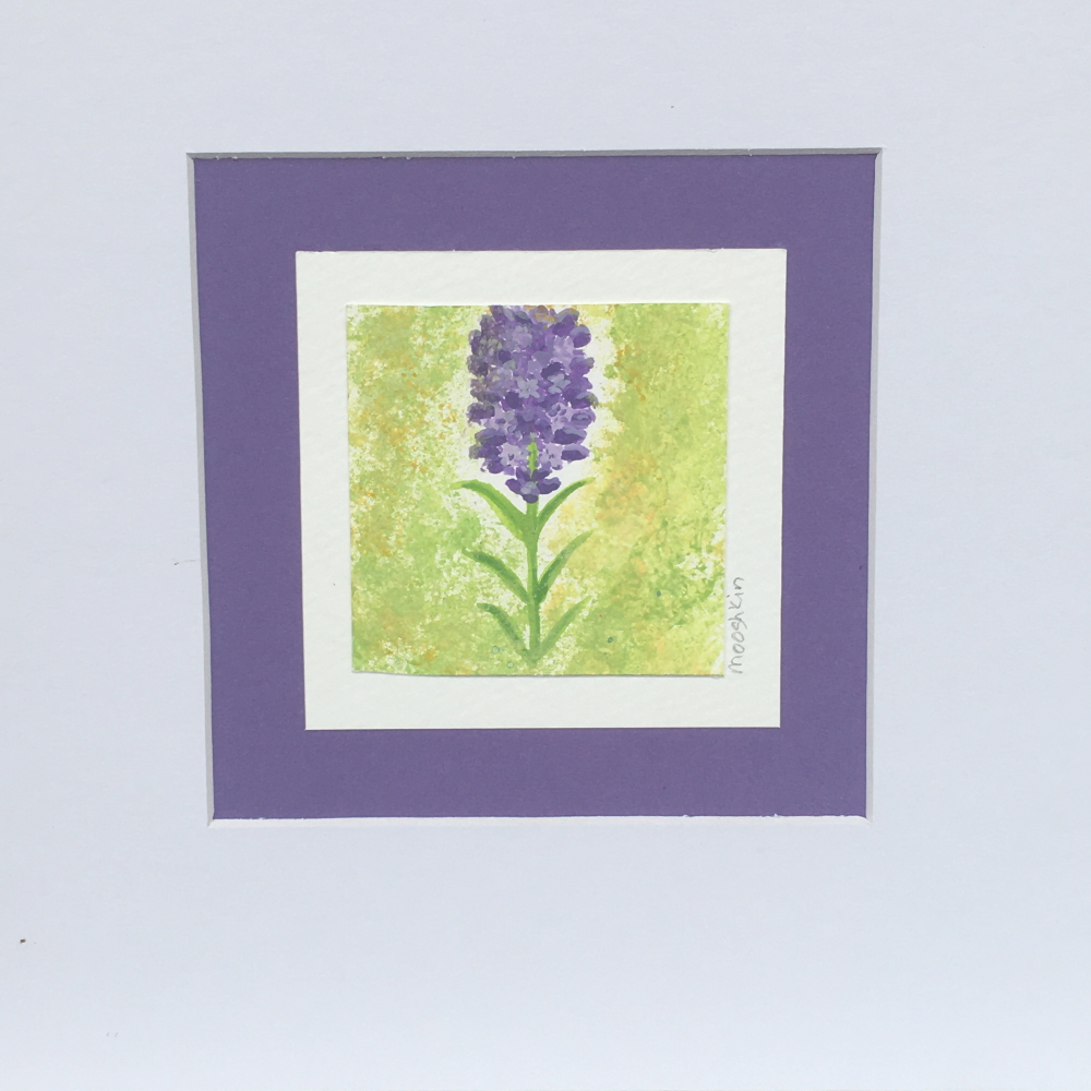 Mounted original watercolour painting - lavender