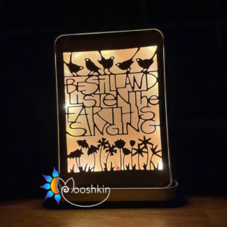 Lantin: Be still and listen the earth is singing - light-up USB powered scene in tin, lit