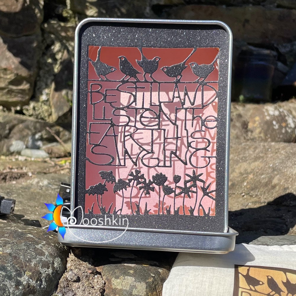 Lantin: Be still and listen the earth is singing - light-up USB powered scene in tin, unlit