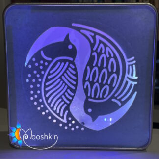 Mooshkin Lantin - Doves of Winter. A light-up die-cut scene in a small metal tin.