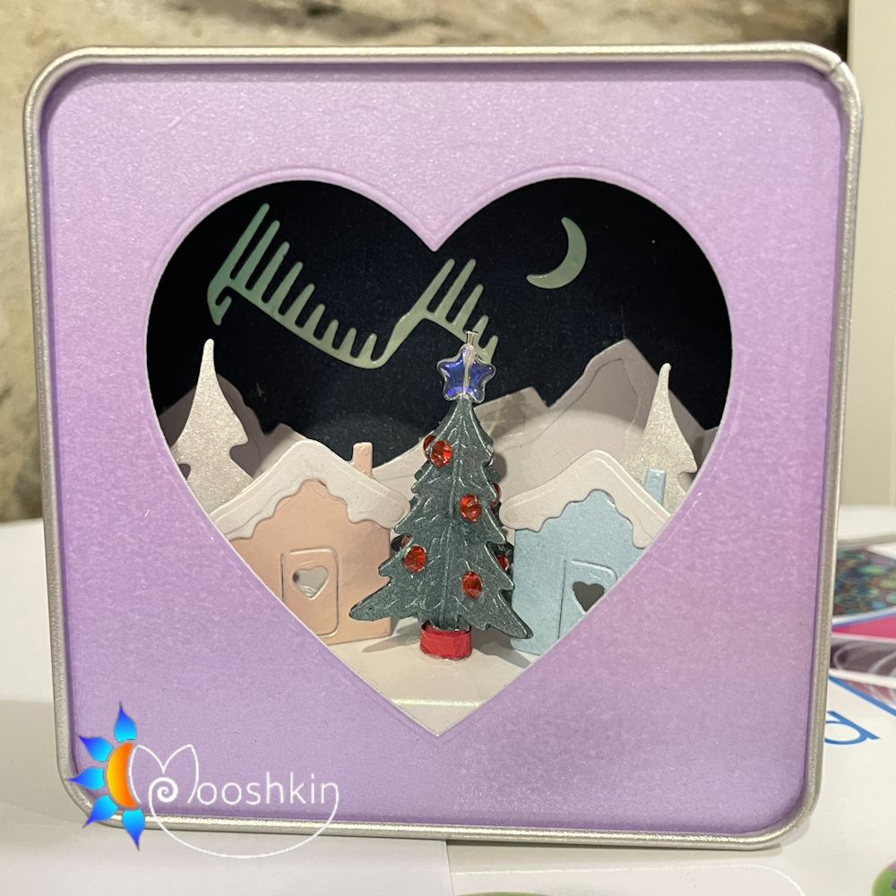 Lantin by Mooshkin: Tinter Wonderland 3 - O Christmas Tree - light-up Christmas scene cut from card, presented in a small tin.