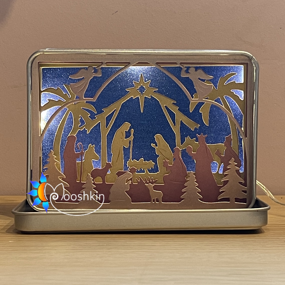 Mooshkin Lantin - light-up scenes in tins - the nativity
