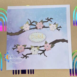 Handmade die cut greethings card - blossoms