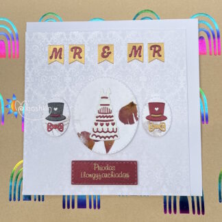 Handmade die cut greetings card - Mr & Mr same sex wedding card