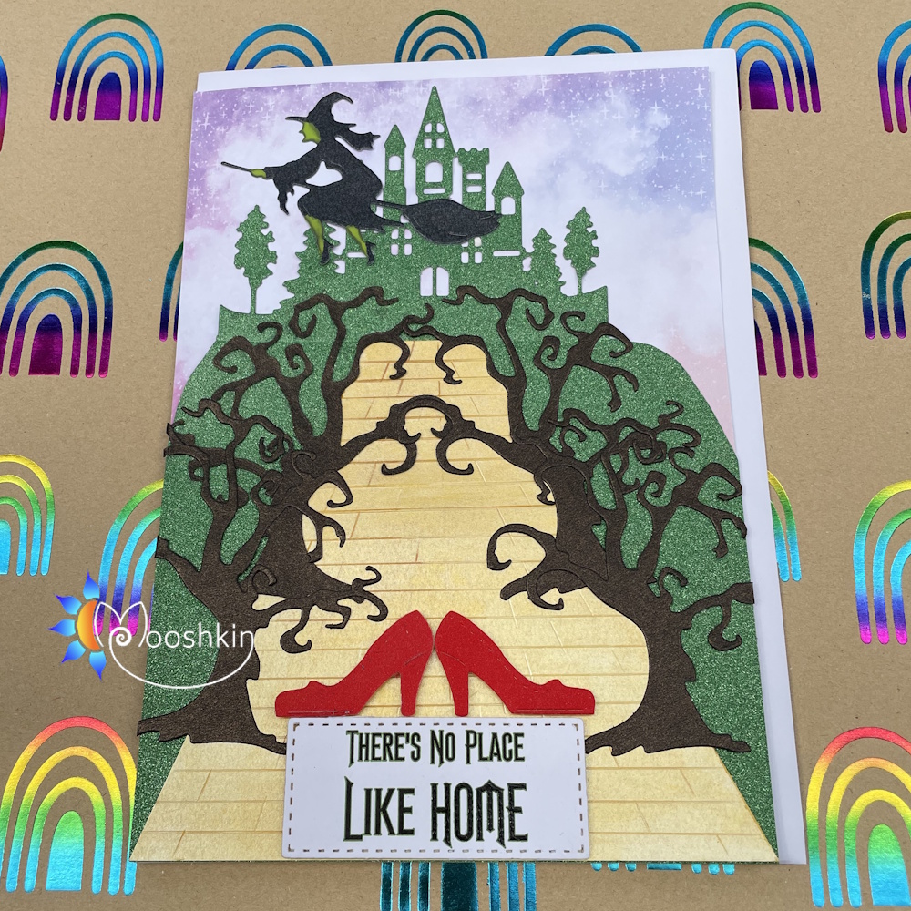 Handmade die cut greetings card themed around the Wizard of Oz