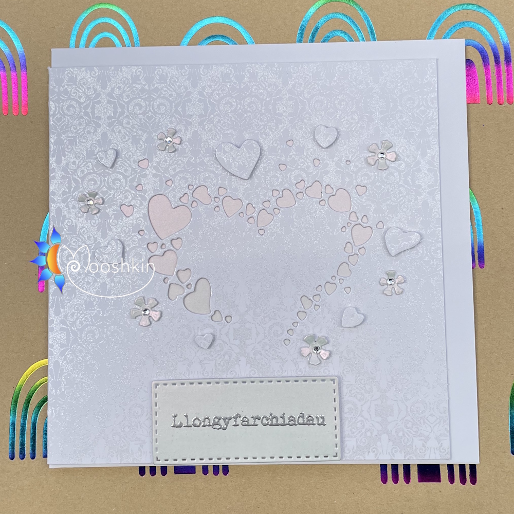 Handmade die cut greetings card: heart of hearts