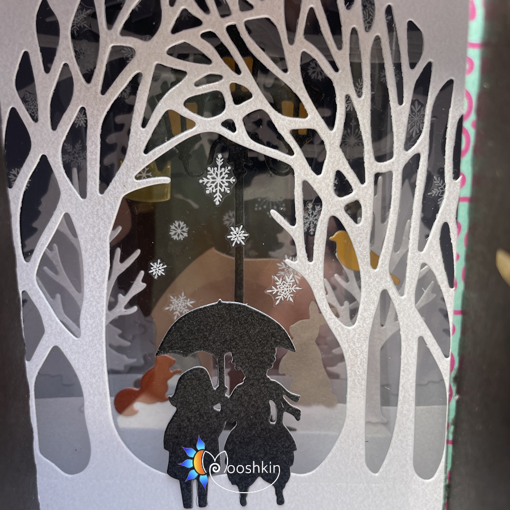 Handmade Lantin (light-up scene in a tin): the king in the cupboard, a snowy fantasy world behind the doors of a cupboard