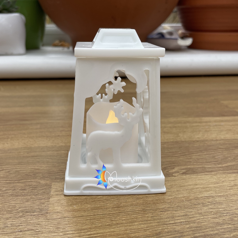 Handmade resin lantern with battery-powered candle