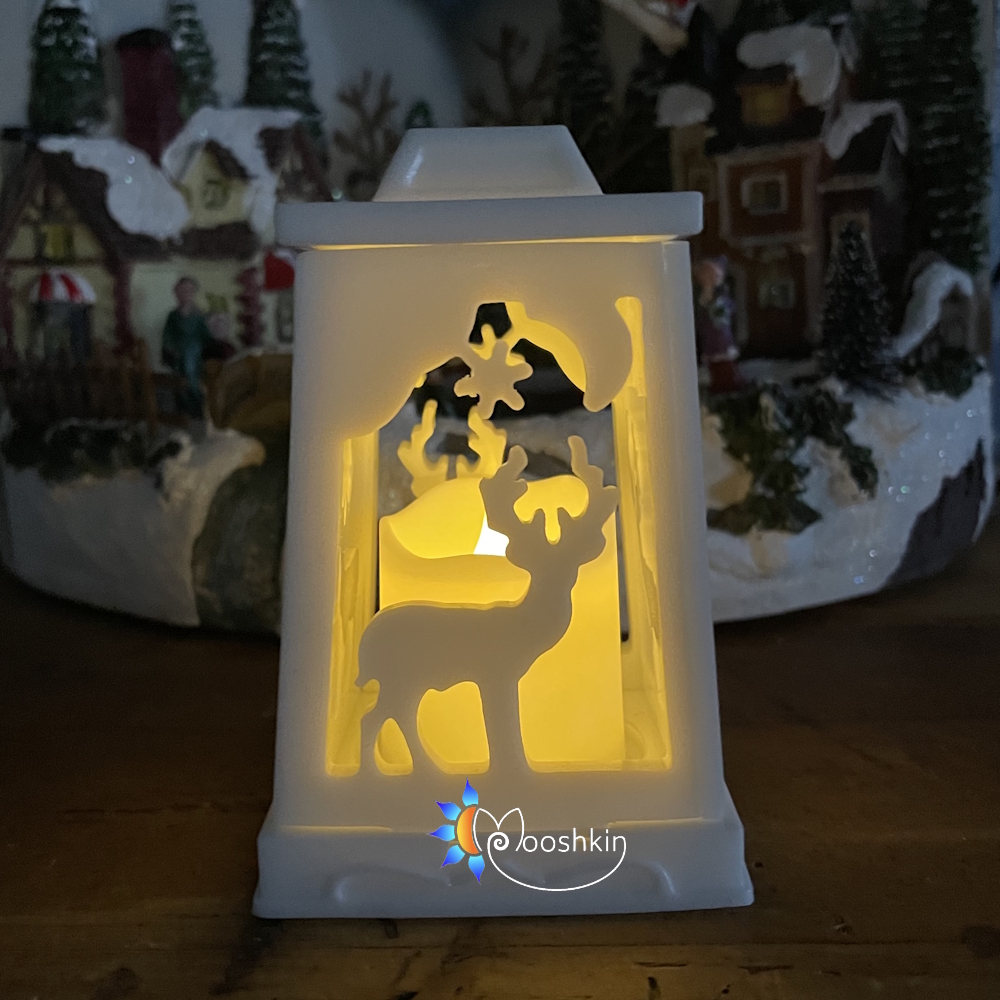 Handmade resin lantern with battery-powered candle