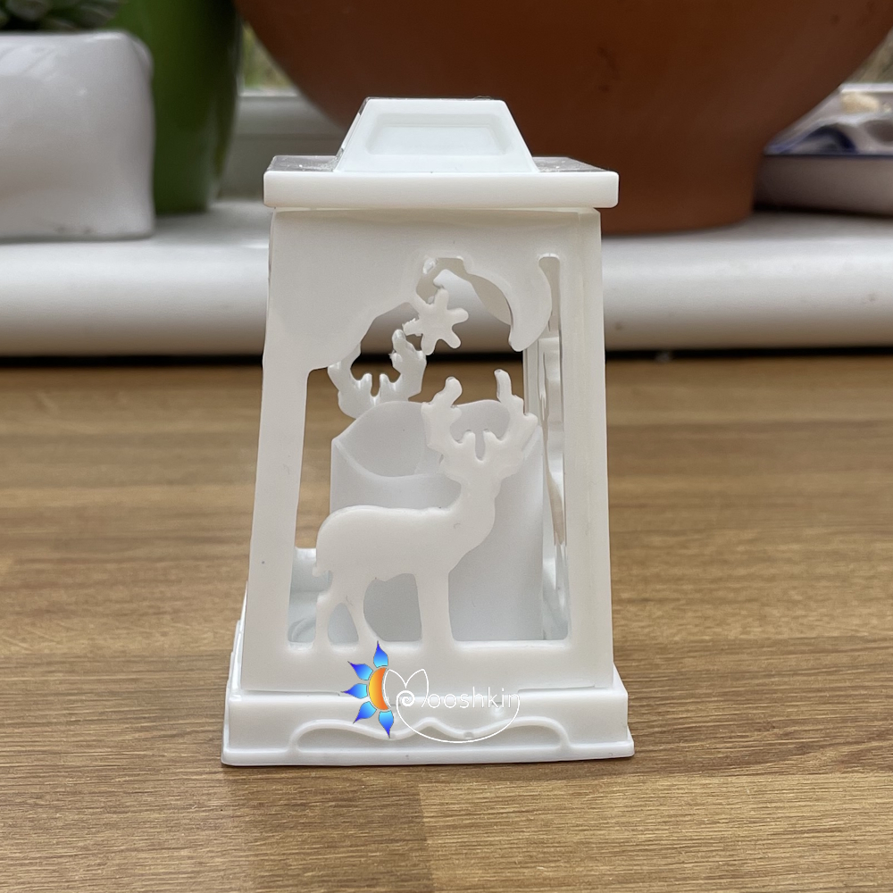 Handmade resin lantern with battery-powered candle