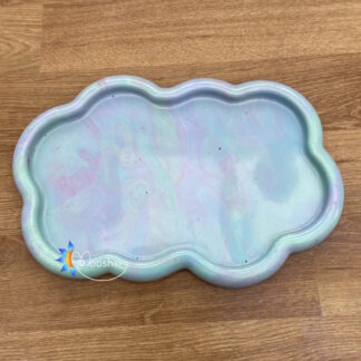 Handmade resin cloud tray in pastel shades