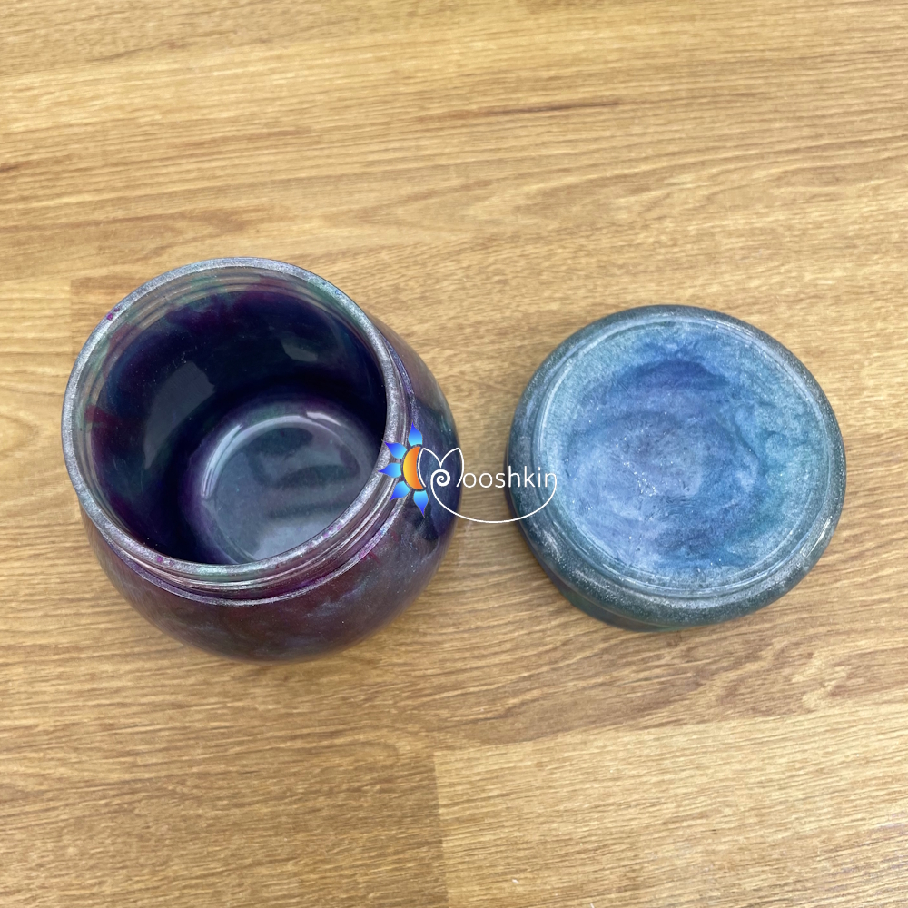 Handmade resin jar - cool tones - Image 3