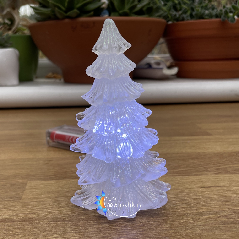 Handmade resin light-up Christmas trees