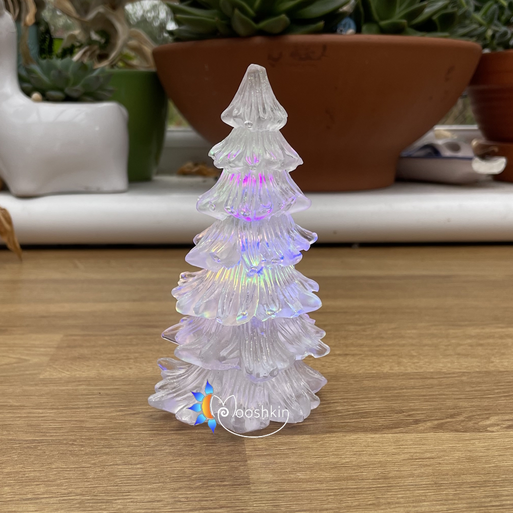 Handmade resin light-up Christmas trees