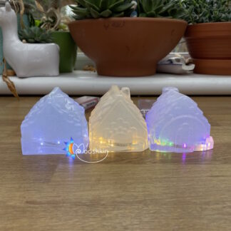 Handmade resin light-up cottages