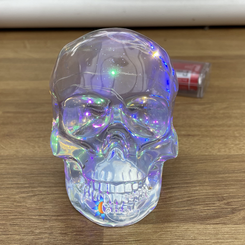 Handmade light-up resin skull