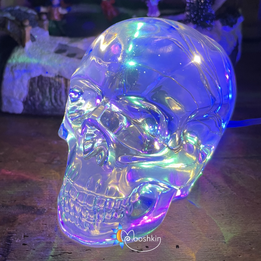 Handmade light-up resin skull