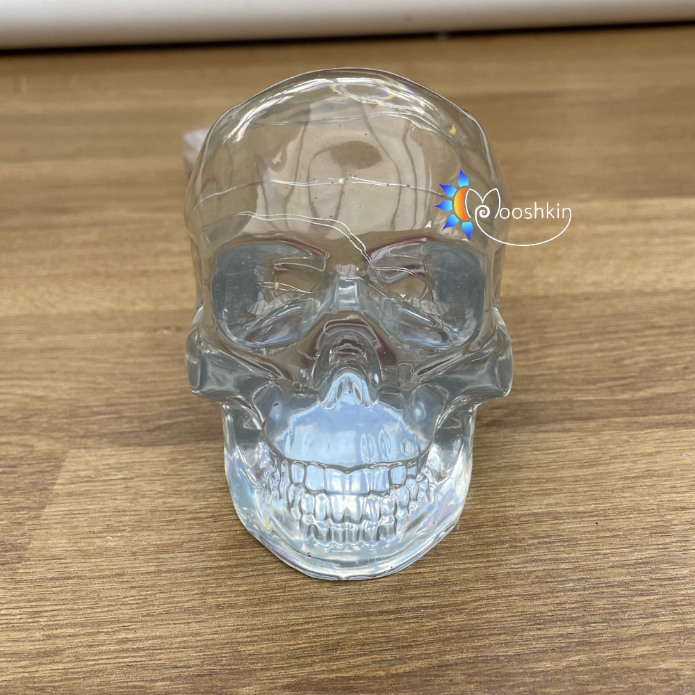 Handmade light-up resin skull