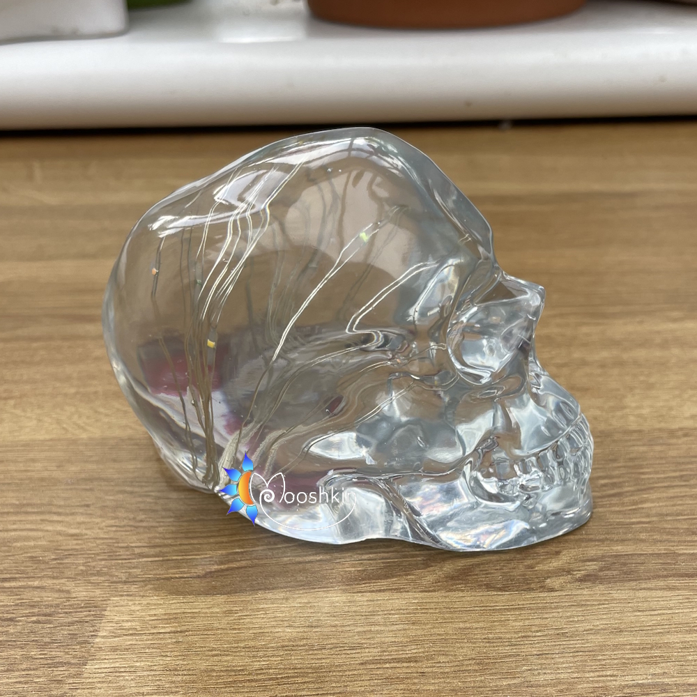 Handmade light-up resin skull