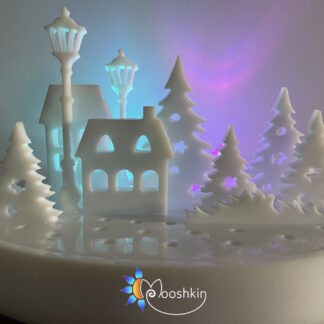 Handmade resin light-up village