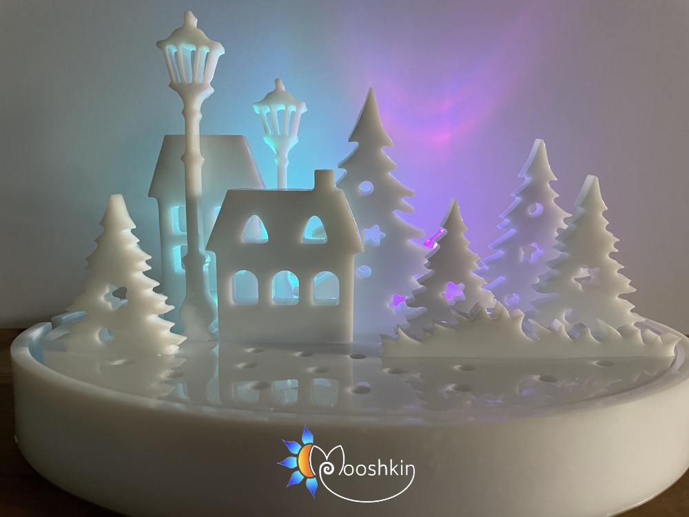 Handmade resin light-up village